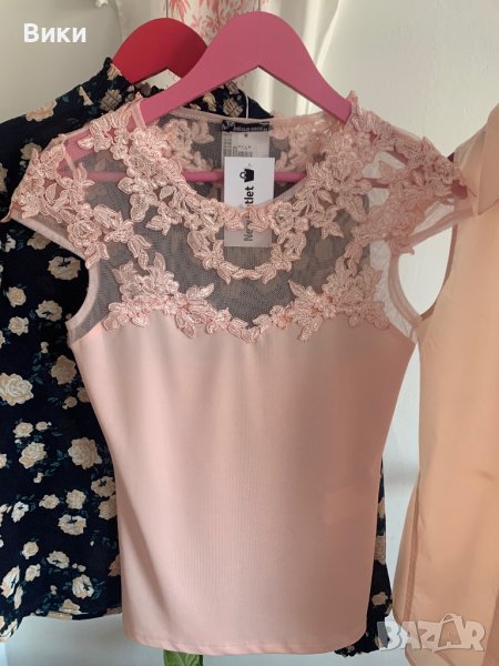 Розова блуза с дантела, снимка 1