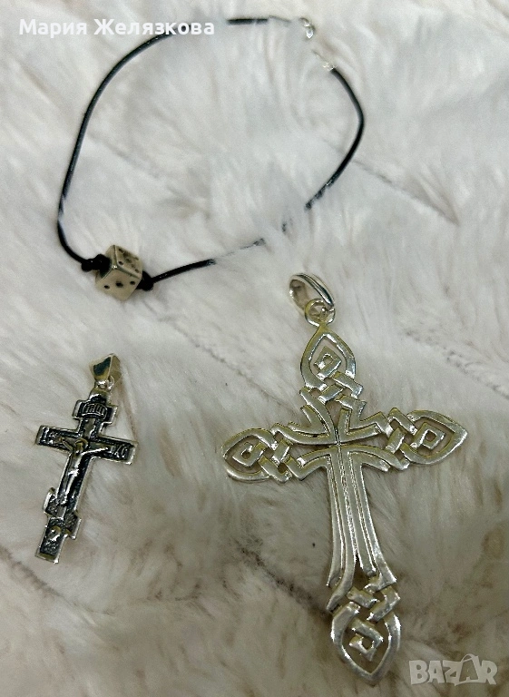 Сребърна висулка кръст, снимка 1