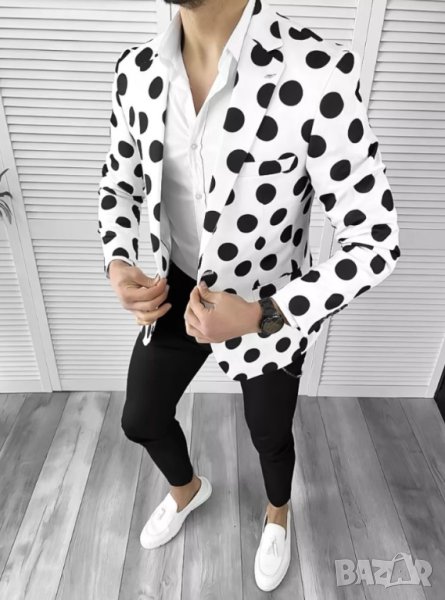Спортно-елегантно сако Черно бяло "Деленис", снимка 1