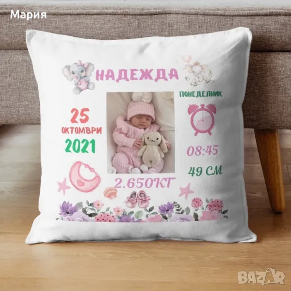 🌸 Персонализирана възглавница за най-милите спомени! 🌸, снимка 1