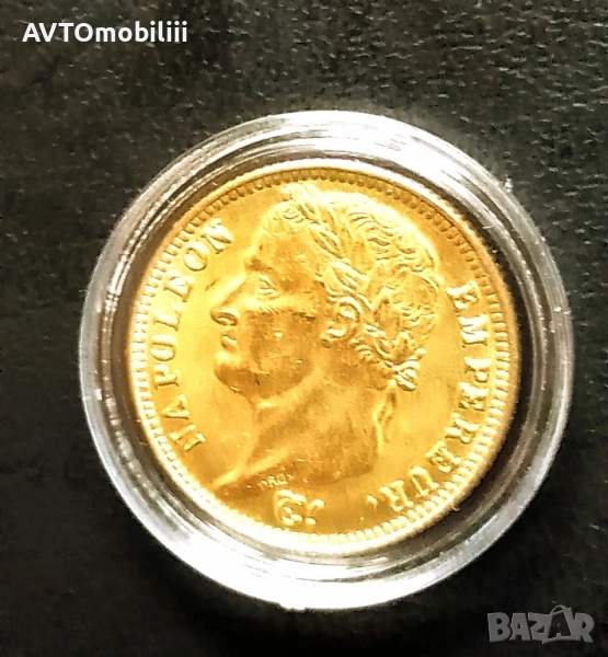 Позлатена монета 20 франка 1809 г Наполеон, снимка 1