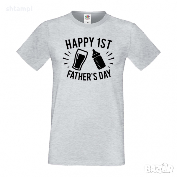 Мъжка тениска Happy 1st Father's Day Баща, Дядо,Празник,Татко,Изненада,Повод,Рожден ден, Имен Ден,, снимка 1