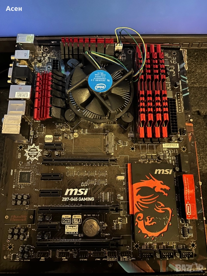 Дънна платка Дънна платка - MSI Z87-G45 GAMING и процесор / Intel Core i5-4690k, снимка 1
