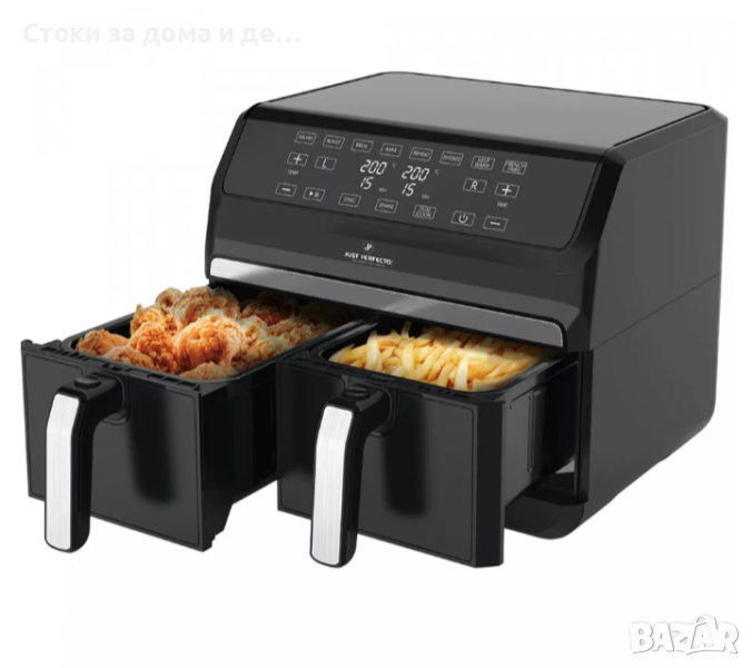 ✨Фритюрник с горещ въздух Just Perfecto JL-09 XXL, 2 кошници, 8в1, 1700 W, 8L., Черен , снимка 1