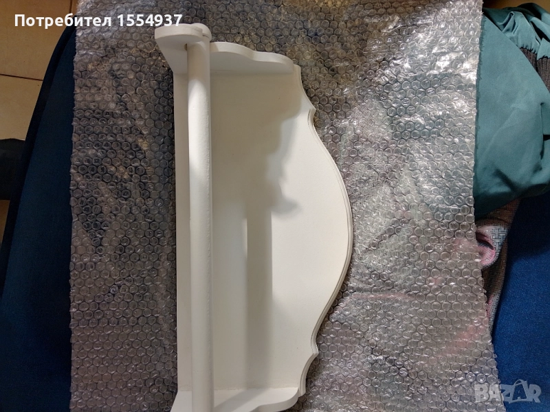 Винтидж дървена стойка за хартия/ хавлия , снимка 1