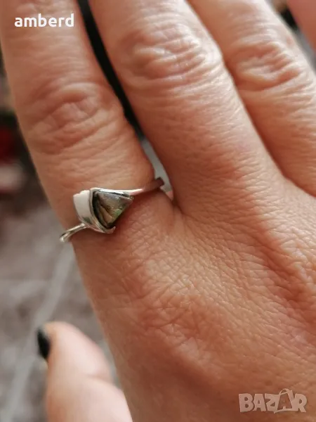 Сребърен пръстен със седеф, снимка 1