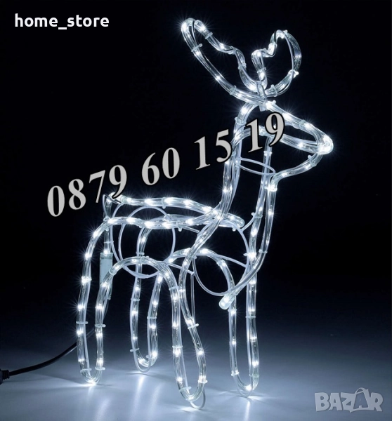 Коледен светещ елен, коледен елен височина 90 см, бяла светлина, снимка 1