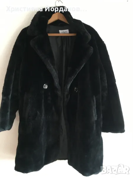Пухкаво палтенце черно, снимка 1