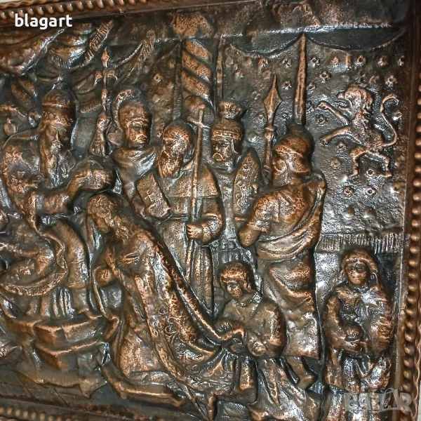 Барелеф-мед, историческа сцена, снимка 1