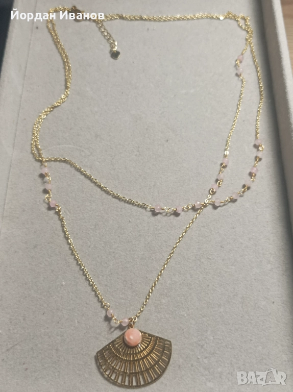 Красиво марково колие с розов кварц , снимка 1