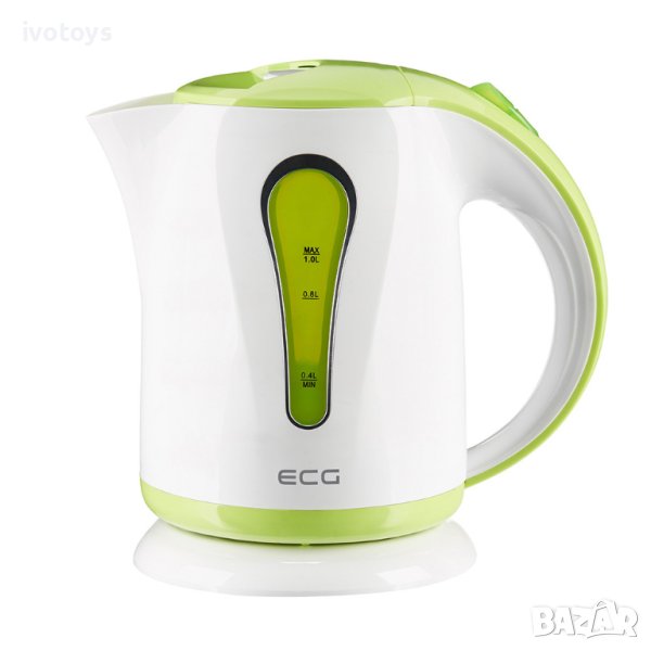 Кана за вода ECG RK 1022 Green, 1100W, 1L, Бял/Зелен, снимка 1