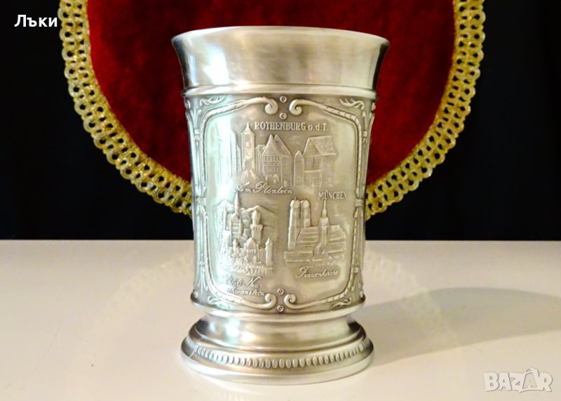 Чаша,халба от калай,архитектура,220 мл., снимка 1