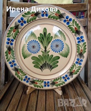Продавам порцеланова ръчно рисувана чиния за стена/сервирна, снимка 1
