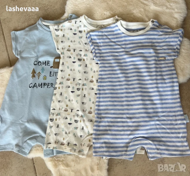 Комплект гащеризони/ромпъри синьо, снимка 1