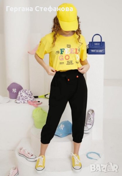 Страхотен мадамски сет  Панталон с блуза и чантичка  Размери от 134 до 164  Цена -38 лв, снимка 1