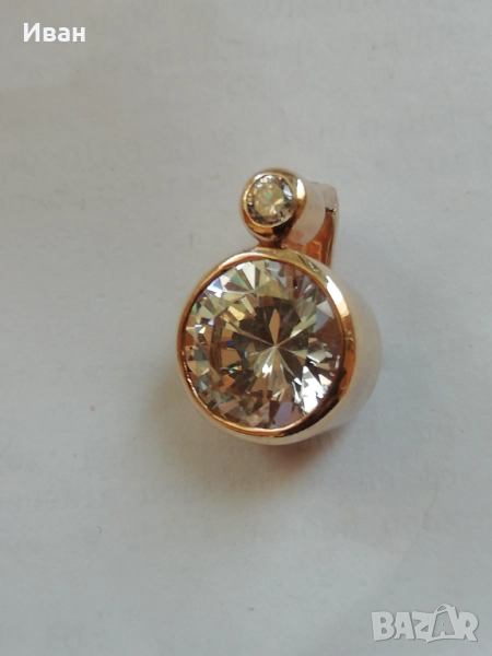 Сребърна висулка с позлата , снимка 1
