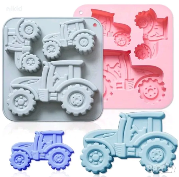 3 размера голям Трактор дълбок силиконов молд форма фондан шоколад гипс смола декор, снимка 1