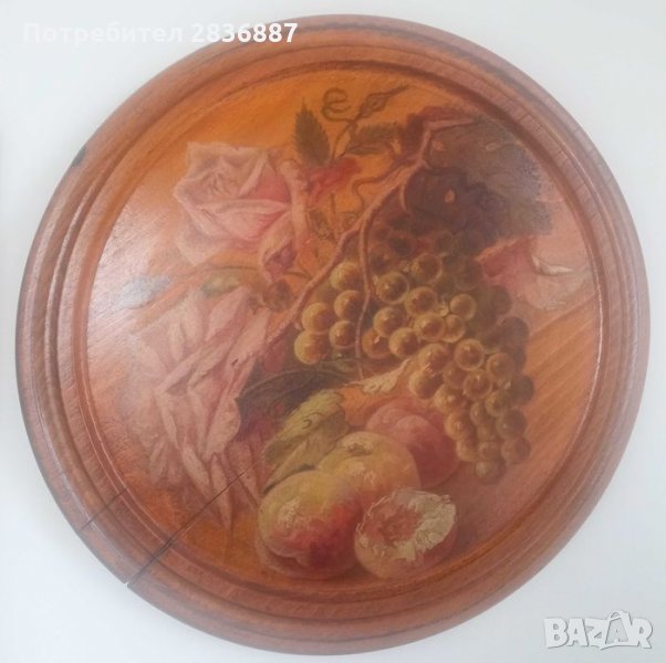 Дървена картина за стена и дървена плочка на изглед към Прага, снимка 1