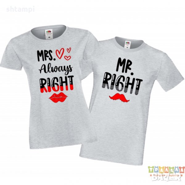 Tениски за влюбени Mr Right & Mrs Always Right, снимка 1