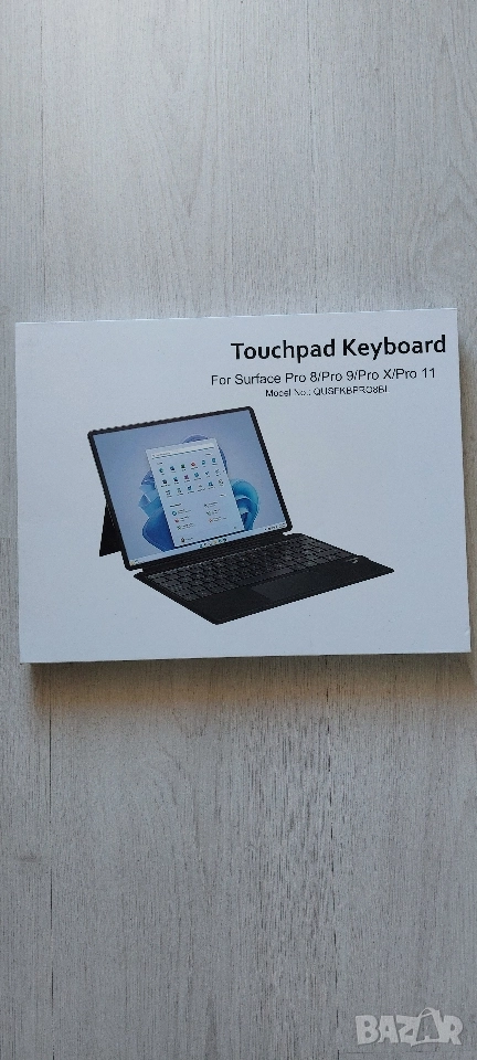 Безжична Bluetooth Клавиатура Qulose с Тъчпад за Microsoft Surface Pro 8/9/X/11, снимка 1