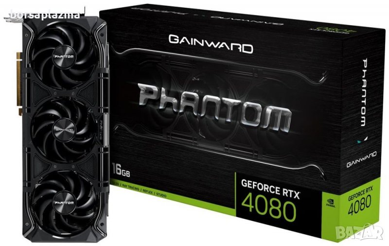 GAINWARD GeForce, RTX 4080 Phantom 16GB GDDR6X, 256 bit, 3x HDMI 2.1a, 3x DP 1.4a, 3x fan, 3x 8-pin , снимка 1