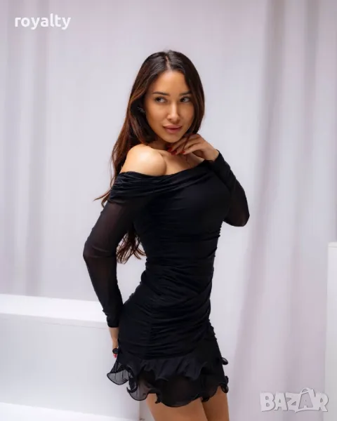 Стилна дамска рокля Два цвята , снимка 1