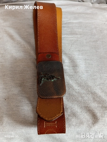 Стилен мъжки кожен колан TRUSSARDI JEANS модерен дизайн 46923, снимка 1