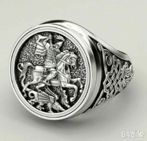 Мъжки пръстен "Свети Георги", Размер 67, снимка 1