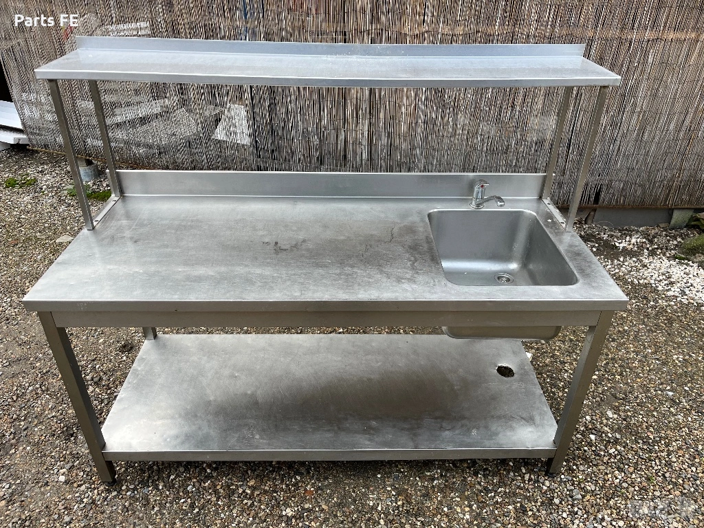 Професионална работна маса с мивка с надстройка неутрално оборудване, снимка 1