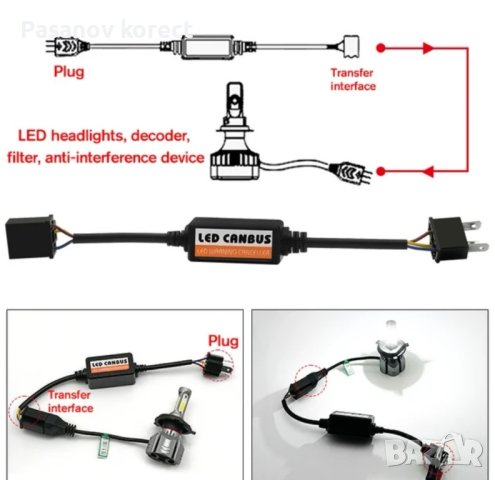 Led canbus декодер за грешка товарно съпротивление H1,H4,H7.HB3 декодер, снимка 4 - Части - 44438463