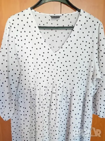 Бяла рокля на точки, снимка 3 - Рокли - 49940192