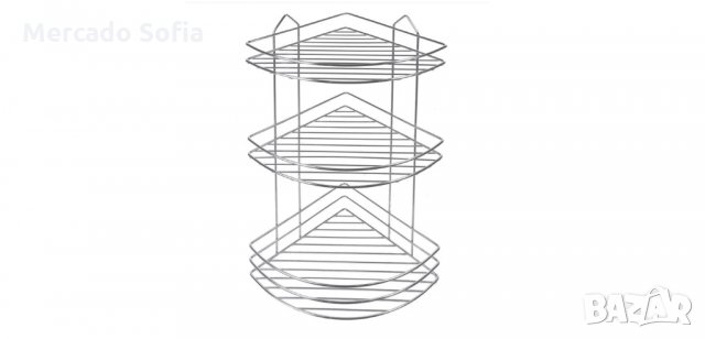 Ъглов рафт за баня, 3 нива
