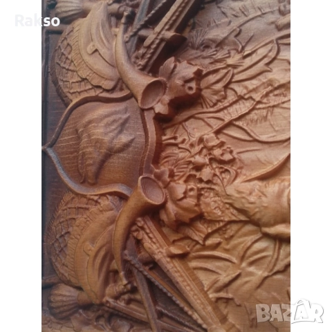 Дърворезба "Лов на глиган" , снимка 6 - Пана - 52726426