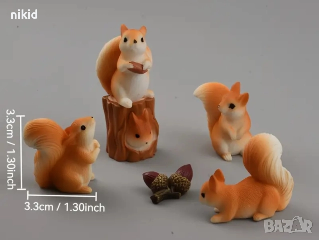 6 бр Катерица катеричка катерици малки фигурки играчки фугурка за игра и украса торта от смола, снимка 4 - Фигурки - 52426927