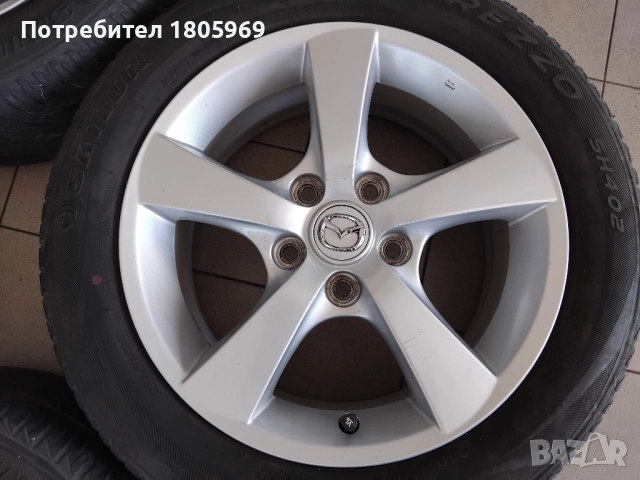 4бр. ал. джанти Mazda (оригинални) 5x114,3 , 6,5x16 , ET52,5 централен отвор 67,1мм, снимка 3 - Гуми и джанти - 51886573