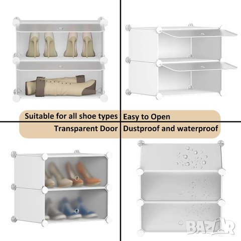 Комбиниран шкаф за съхранение / шкаф за обувки / органайзер X001HPW0IF, снимка 2 - Шкафове - 41040157