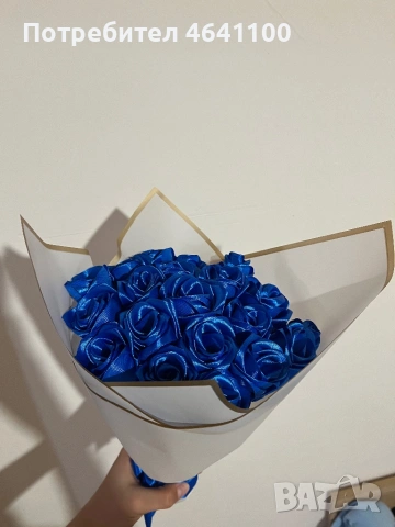 Букет от сатенени рози, снимка 4 - Изкуствени цветя - 53135426