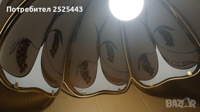 Абажур (Полилей) метален със 7 стъкла и Нова LED крушка Е27 9W 4000K, снимка 12 - Лампи за таван - 41704119