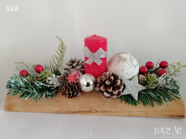 Коледен свещник , снимка 3 - Декорация за дома - 52593513