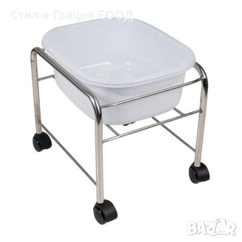 Ваничка за крака - бяла/хромирана поставка, снимка 5 - Педикюр и маникюр - 44366561