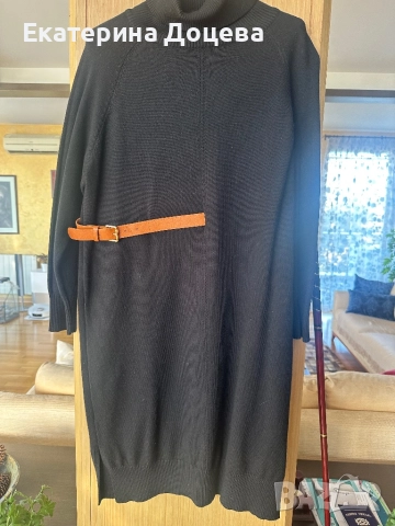 Черна рокля плетиво, снимка 3 - Рокли - 52126714