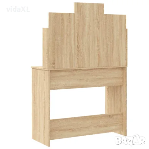 vidaXL Тоалетка с LED лампи, сонома дъб, 96x40x142 см, снимка 7 - Тоалетки - 56148096
