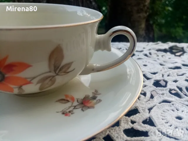 Немски антикварен сет за чай, снимка 3 - Чаши - 50403756