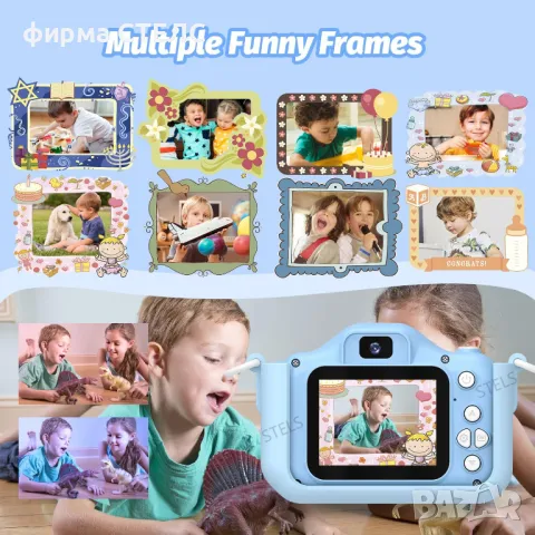  Детски фотоапарат STELS X500, Селфи камера, Full HD видео, Игри, снимка 13 - Образователни игри - 49843943