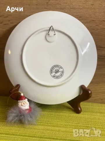 Порцеланова коледна чиния за стена, снимка 2 - Декорация за дома - 48282075