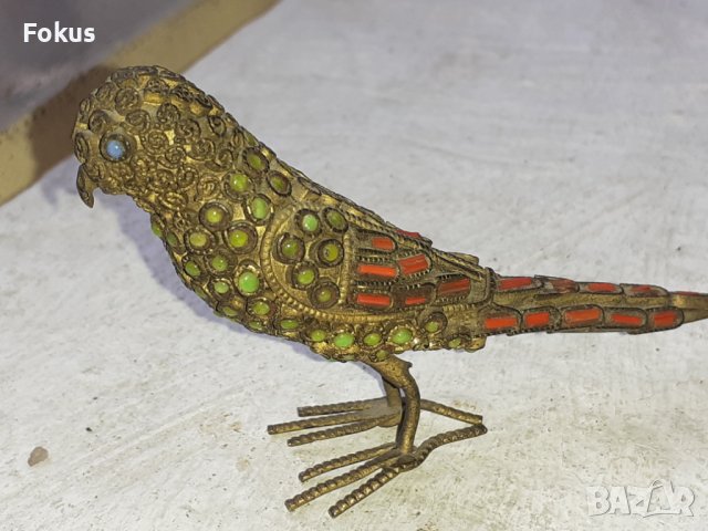 Уникално бронзово пиленце с корали др., снимка 2 - Антикварни и старинни предмети - 38912928