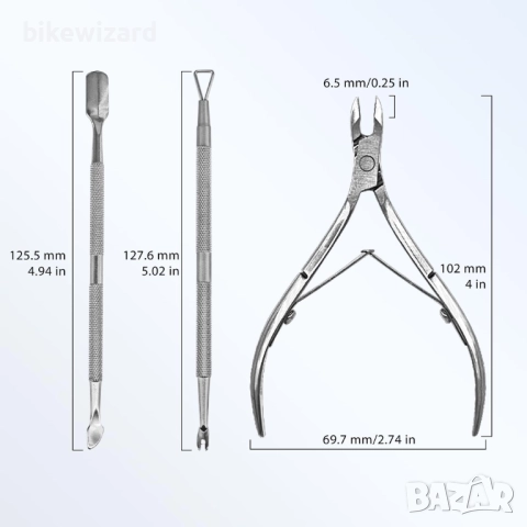 Delanie професионален инструмент за маникюр, педикюр 3 части НОВО, снимка 4 - Други - 52554150