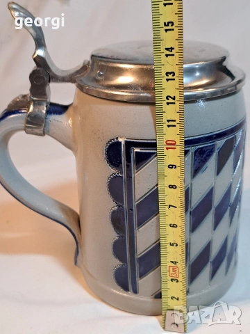 халба за бира Goebel с калаен похлупак 34/1, снимка 5 - Чаши - 53565512