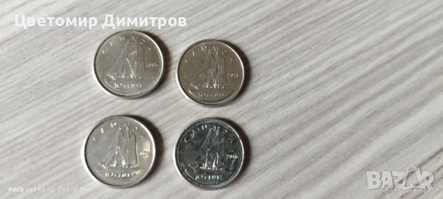 Монети 10 цента Канада , снимка 2 - Нумизматика и бонистика - 42413182