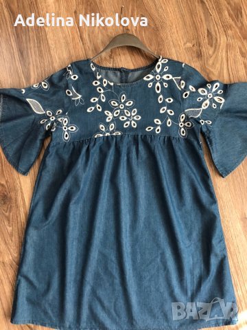 Дънкова рокля рязана бродерия, снимка 7 - Рокли - 33808407